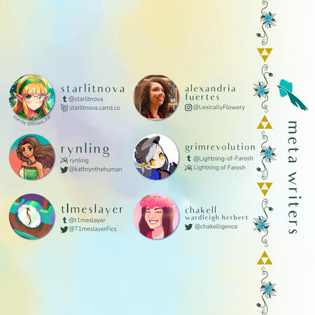 The contributor list of meta writers: starlitnova, rynling, t1meslayer, alexandria fuertes, grimrevolution, and chakell wardleigh herbert.